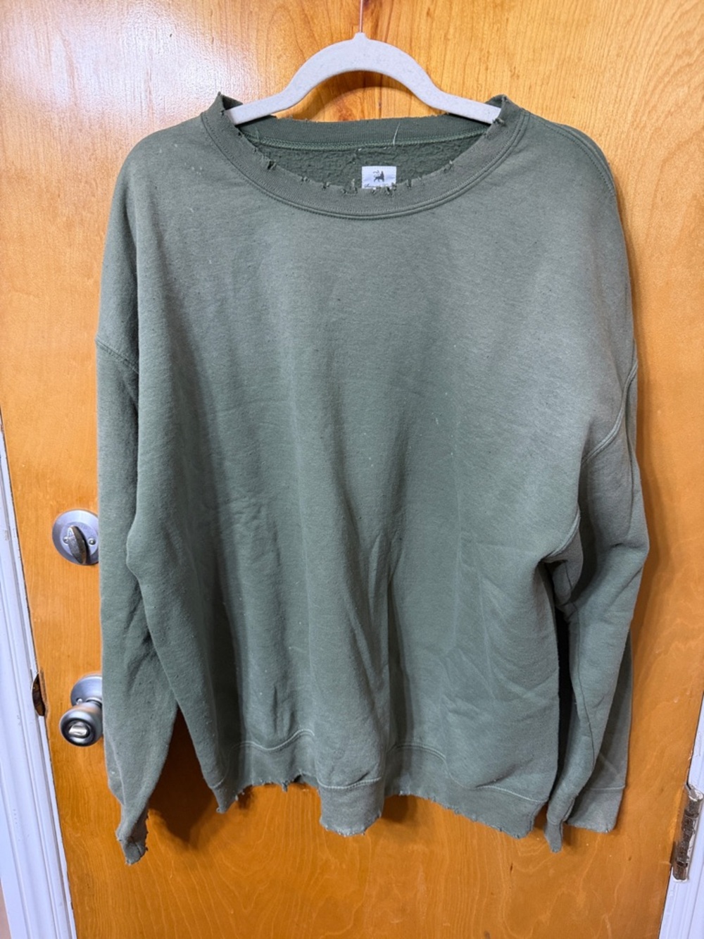 Relaxed Olive Crewneck Sweatshirt - Women's Classic Pullover